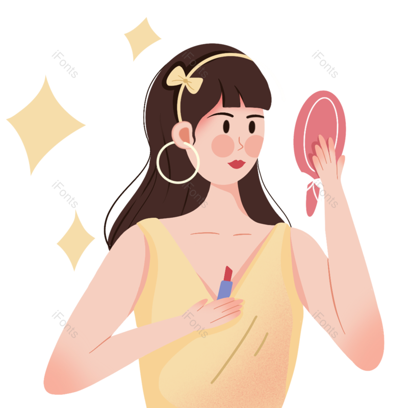 人物图片,裙子元素,蝴蝶结PNG,化妆免抠素材